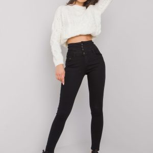 Black High Waist Garland Tube Jeans