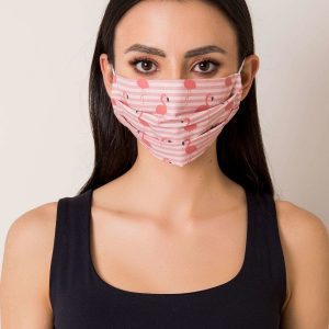 Dirty pink mask with tropical print