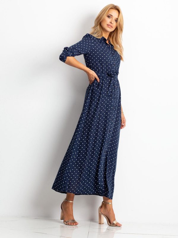 RUE PARIS Navy blue dress Shadow