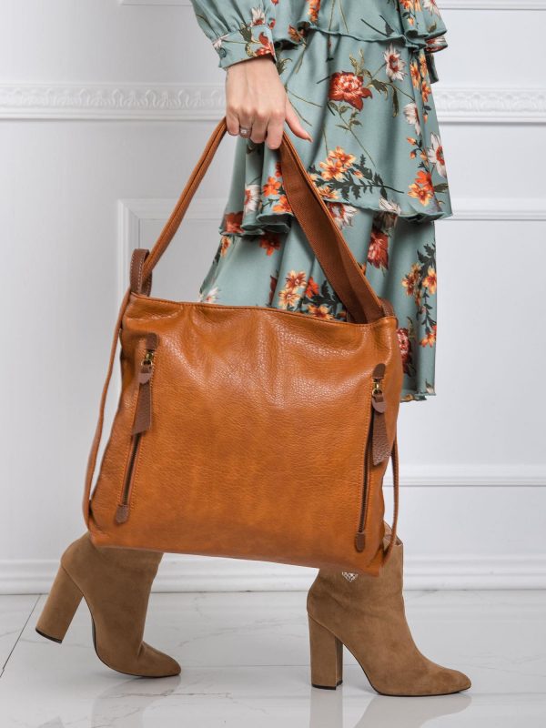 Brown handbag with strap