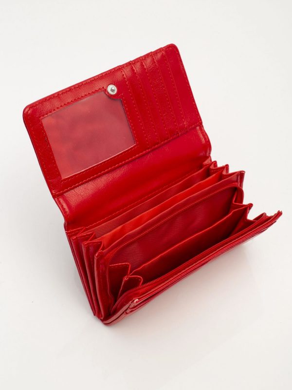 Red eco-leather wallet