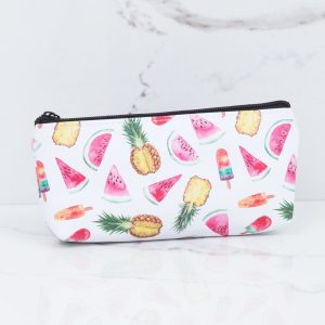 White Cosmetic Bag with Colorful Printing