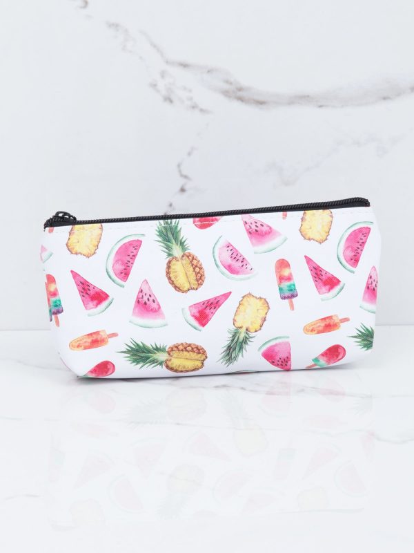 White Cosmetic Bag with Colorful Printing