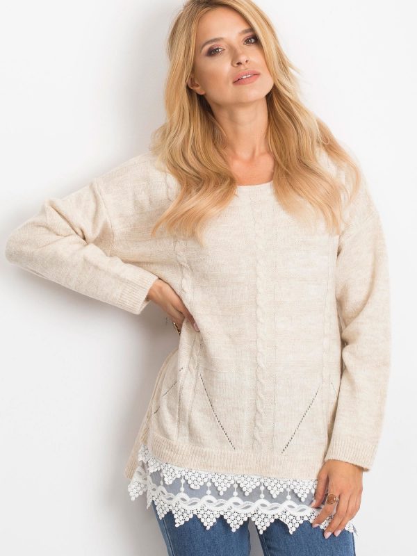 RUE PARIS Light Beige Sweater World