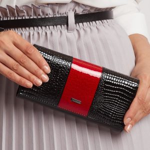 Black and red oblong wallet