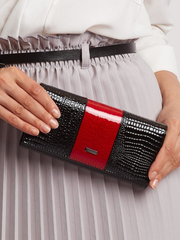 Black and red oblong wallet