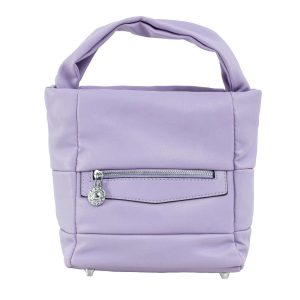 Lilac eco-leather handbag with handle