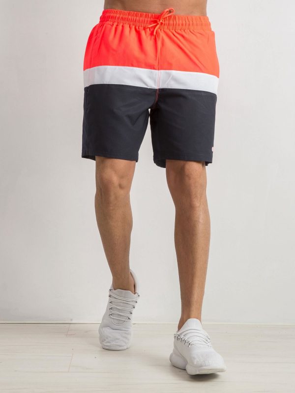 Coral-Navy Grateful Men's Shorts