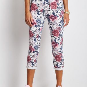 Roses Pink and White Trousers