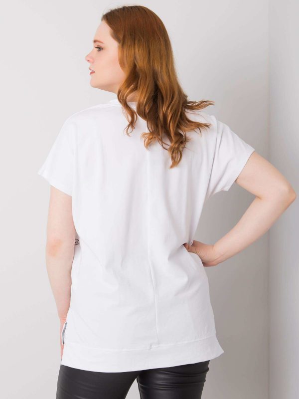 Claribel Cotton Plus Size White Blouse