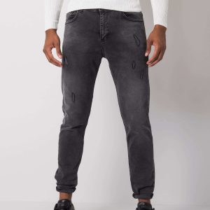 Black Men's Jeans Jeans Pants With Jaiden Rubbed