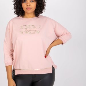 Dirty pink plus size blouse with Cordelia print