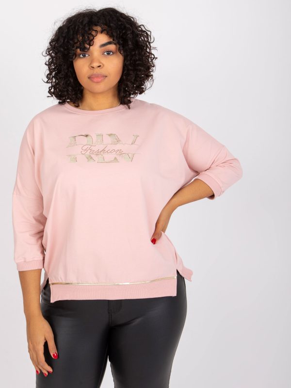 Dirty pink plus size blouse with Cordelia print