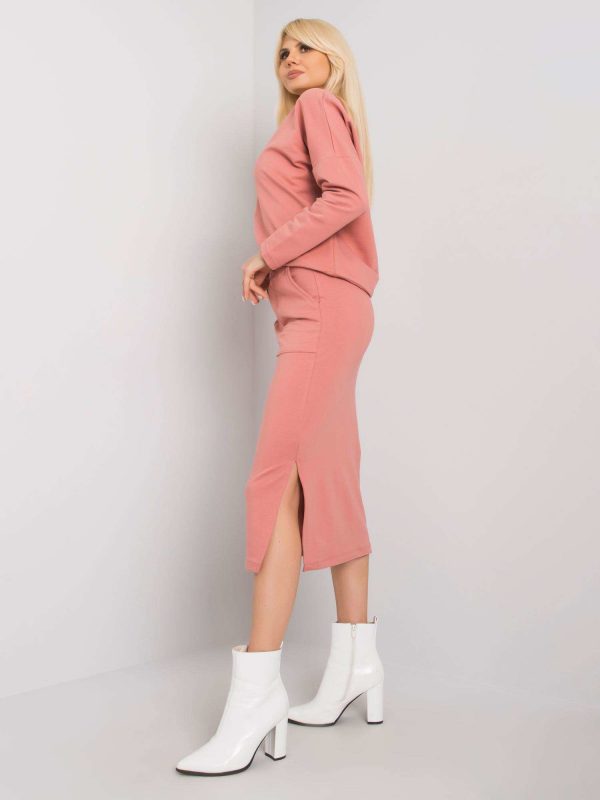 Dirty pink sweatshirt set with sweatshirt and skirt Mayday