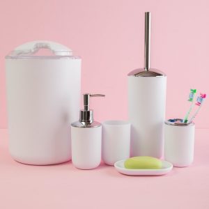 White Bathroom Accessory Set