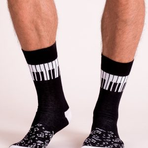 Black and White Printed Men's Socks