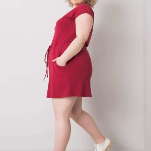 Burgundy dress plus size basic Kori