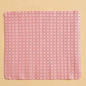 Pink Square Bathroom Mat