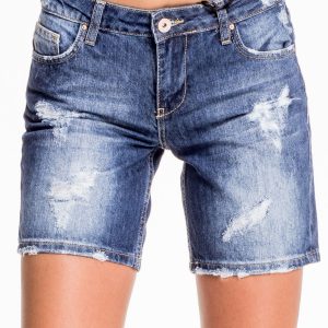 Blue denim shorts with puréed leg