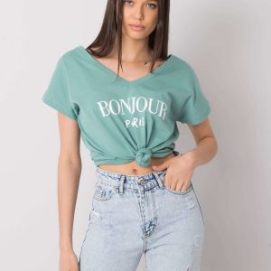 Light green t-shirt with print Hortense