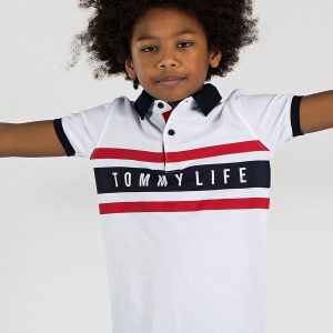 TOMMY LIFE white polo shirt for boy