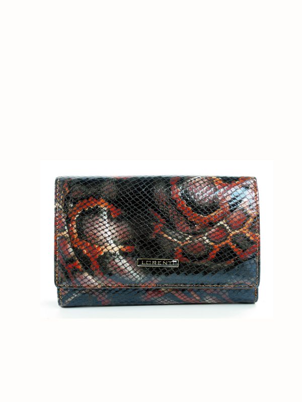 Black and Red Women's Patterned Leather Wallet