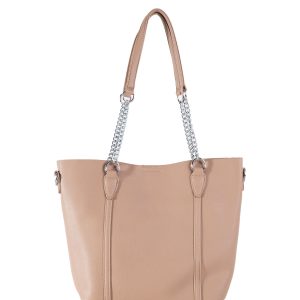 Beige Roomy Long Strap Shoulder Bag