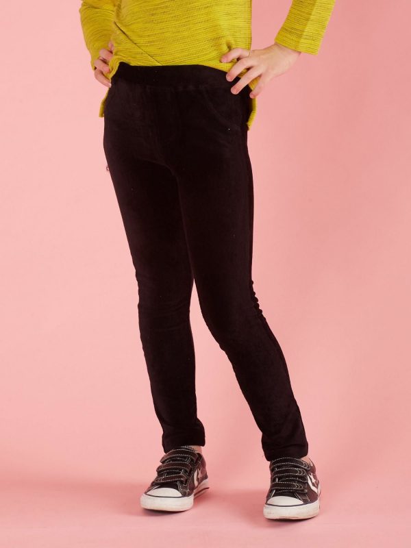 Black corduroy jeggings for girl