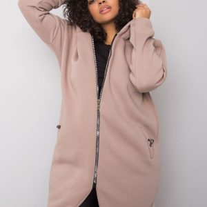 Nellie's dark beige plus size hoodie