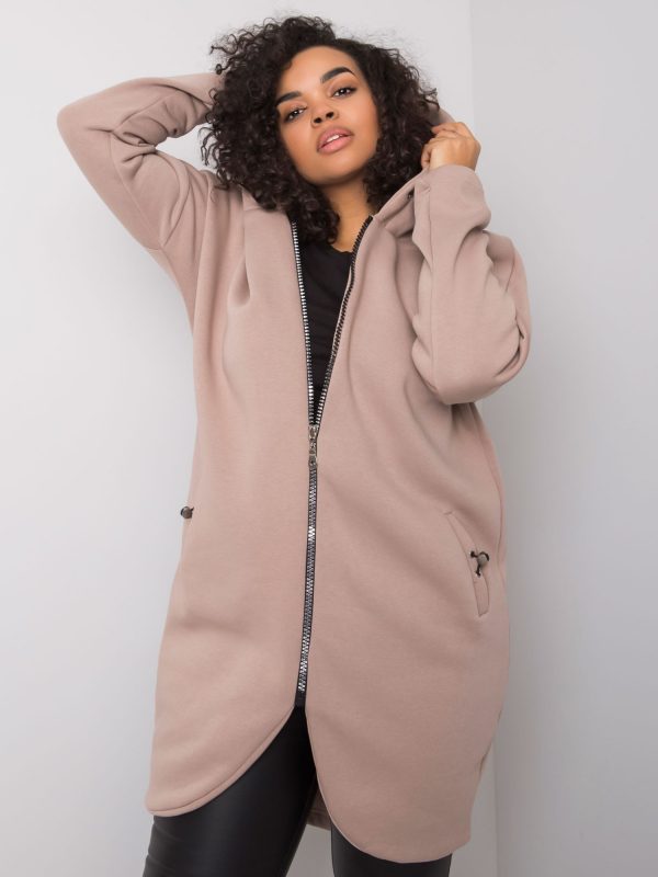 Nellie's dark beige plus size hoodie