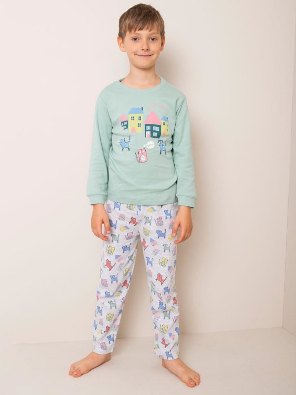 Green Printed Pyjamas for Boy