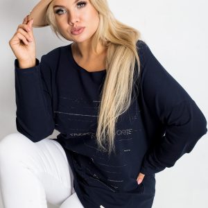 Navy blue plus size blouse Shay