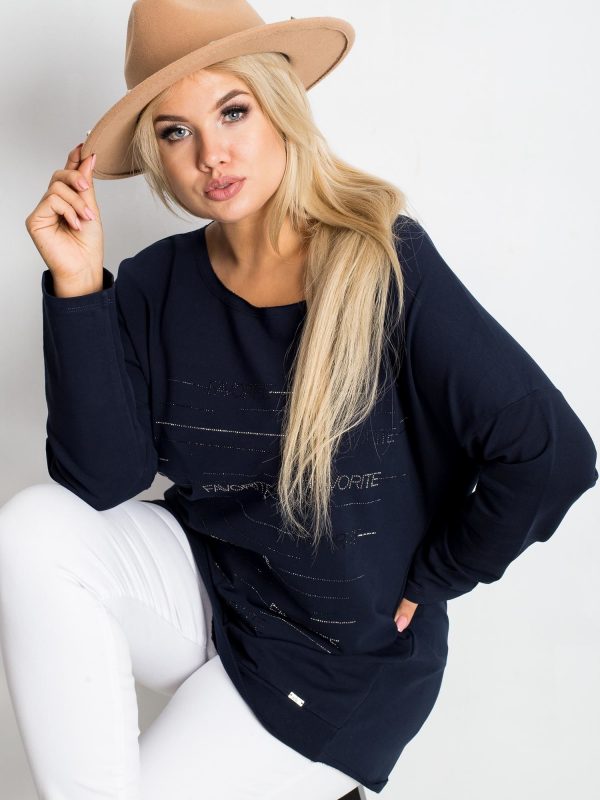 Navy blue plus size blouse Shay