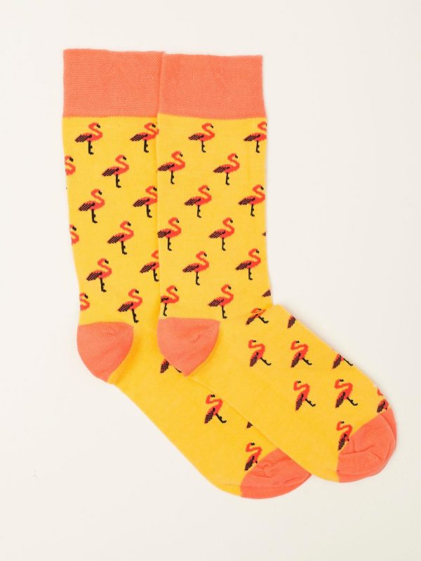 Yellow Printed Men's Socks