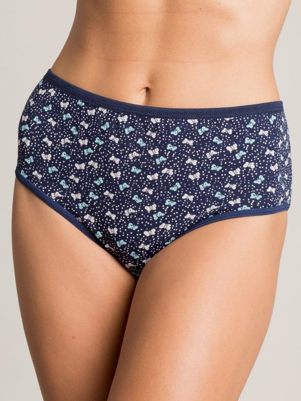 Navy Blue Patterned Women's Panties