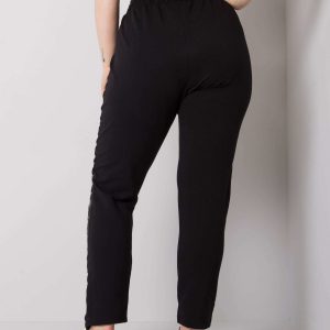 Black plus size sweatpants with stripes Felise