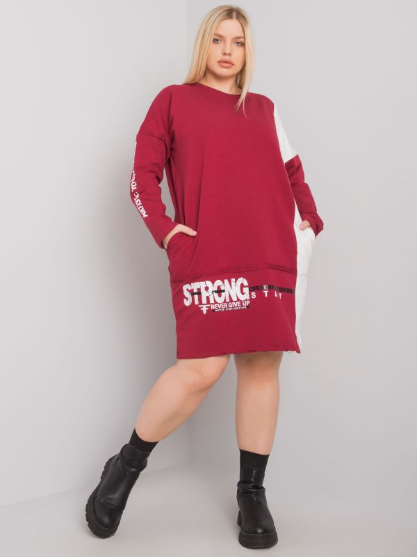 Burgundy cotton tunic plus size Eleasha