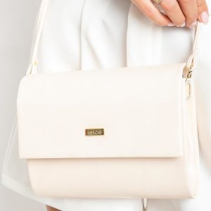 Ecru clutch bag with eco leather