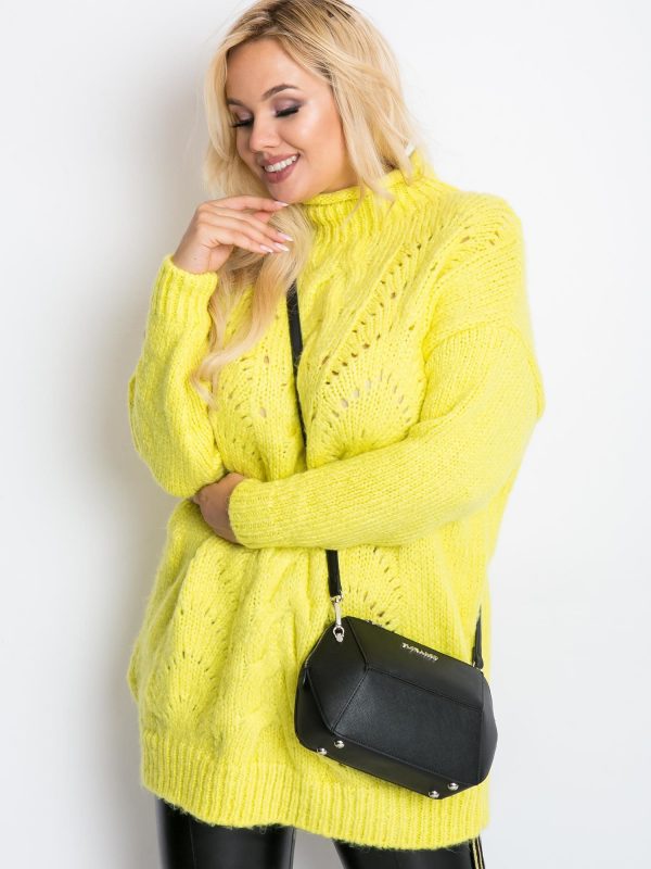 RUE PARIS Lime Plus Size Bridge Sweater