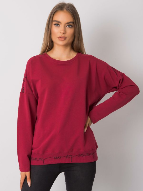 Burgundy Cotton Long Sleeve Othilie Blouse