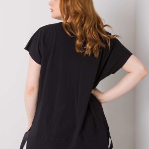 Black Sherry Cotton Plus Size Blouse