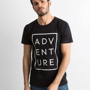 Black men's t-shirt with inscription