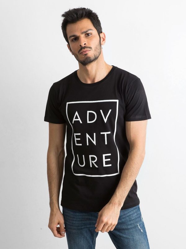 Black men's t-shirt with inscription