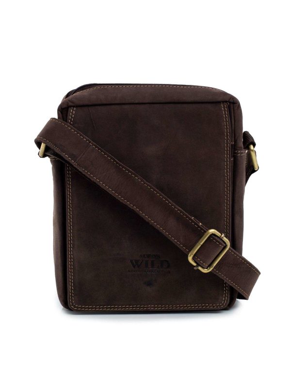 Dark Brown Men's Leather Shoulder Bag