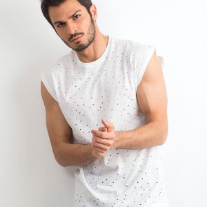 White openwork men's top