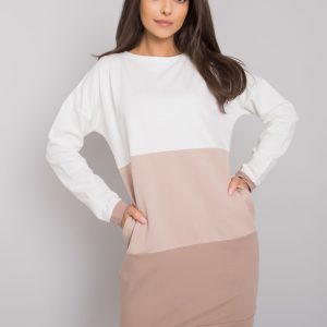 Ecru-beige long sleeve dress Zehra RUE PARIS