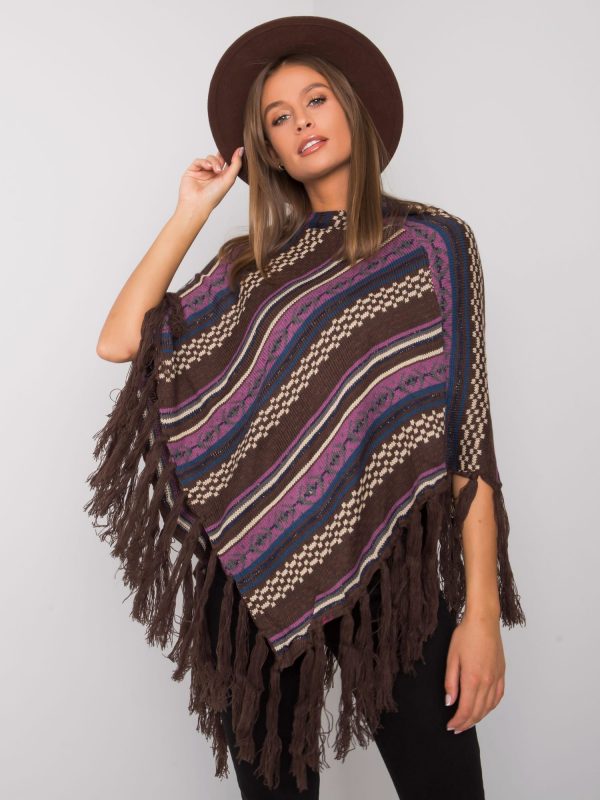 Brown Alvinda Patterned Poncho