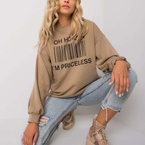 Dark beige sweatshirt with Karis print