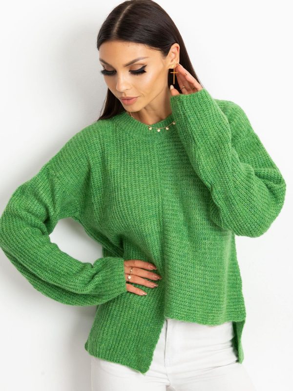 RUE PARIS Green Sweater Sunset