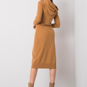 Camel dress with hood Asencion